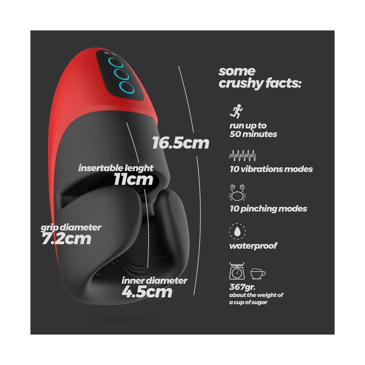 Masturbatore per uomo Automatico 16,5 cm