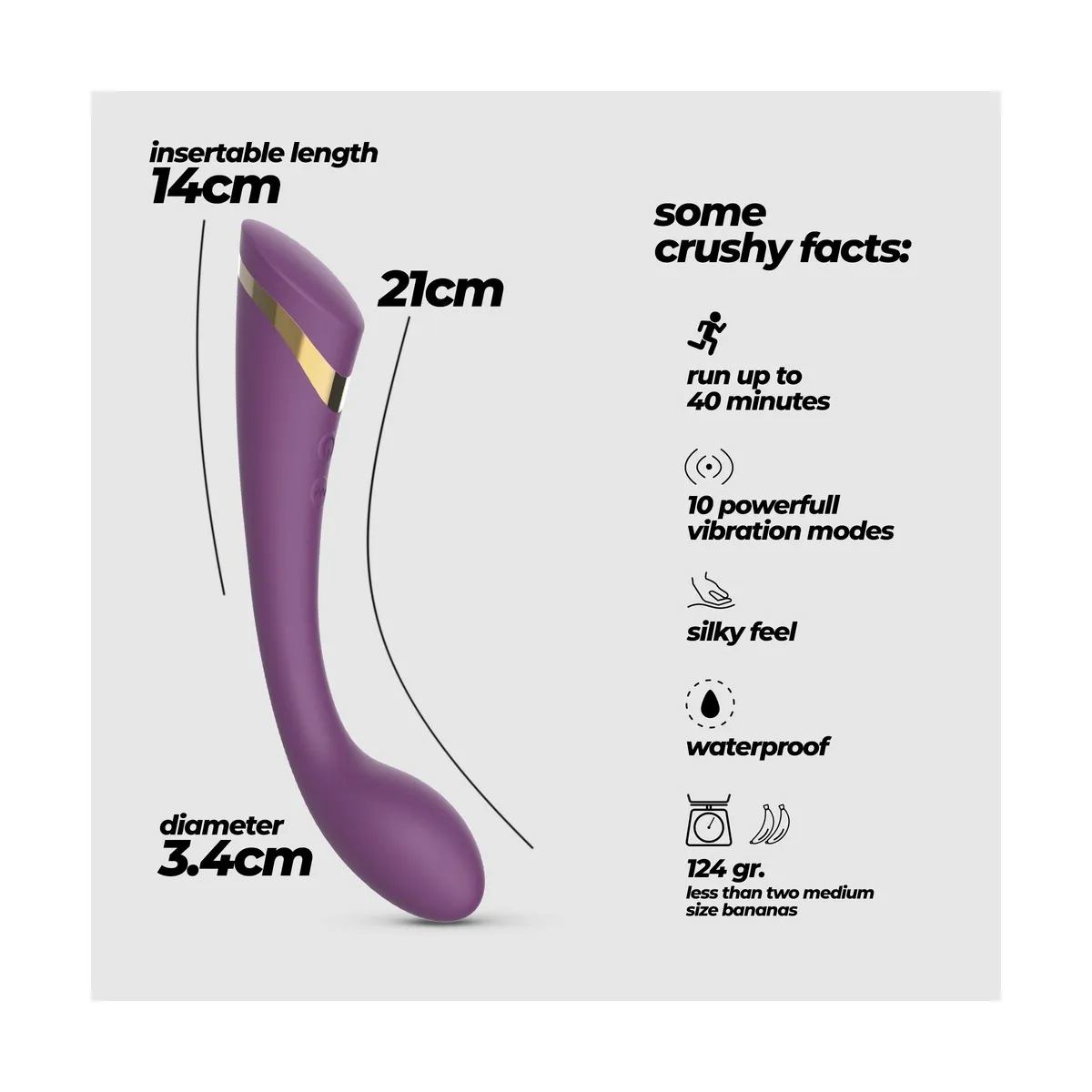 Vibratore vaginale punto G con bulbo 21 cm