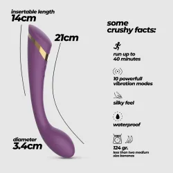 Vibratore vaginale punto G con bulbo 21 cm