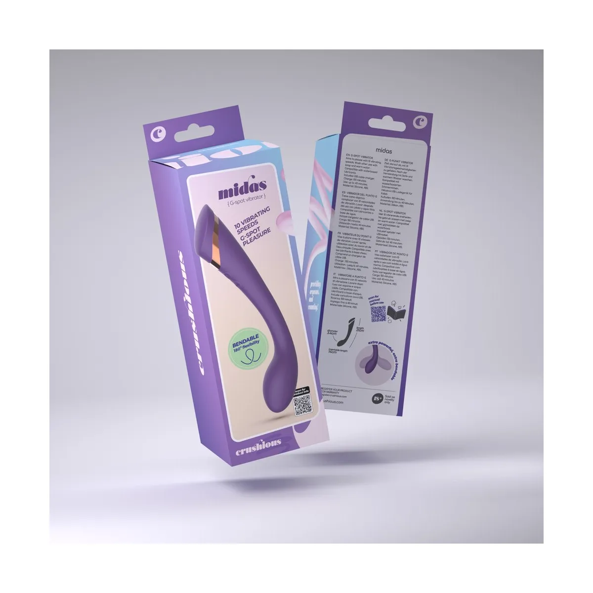 Vibratore vaginale punto G con bulbo 21 cm