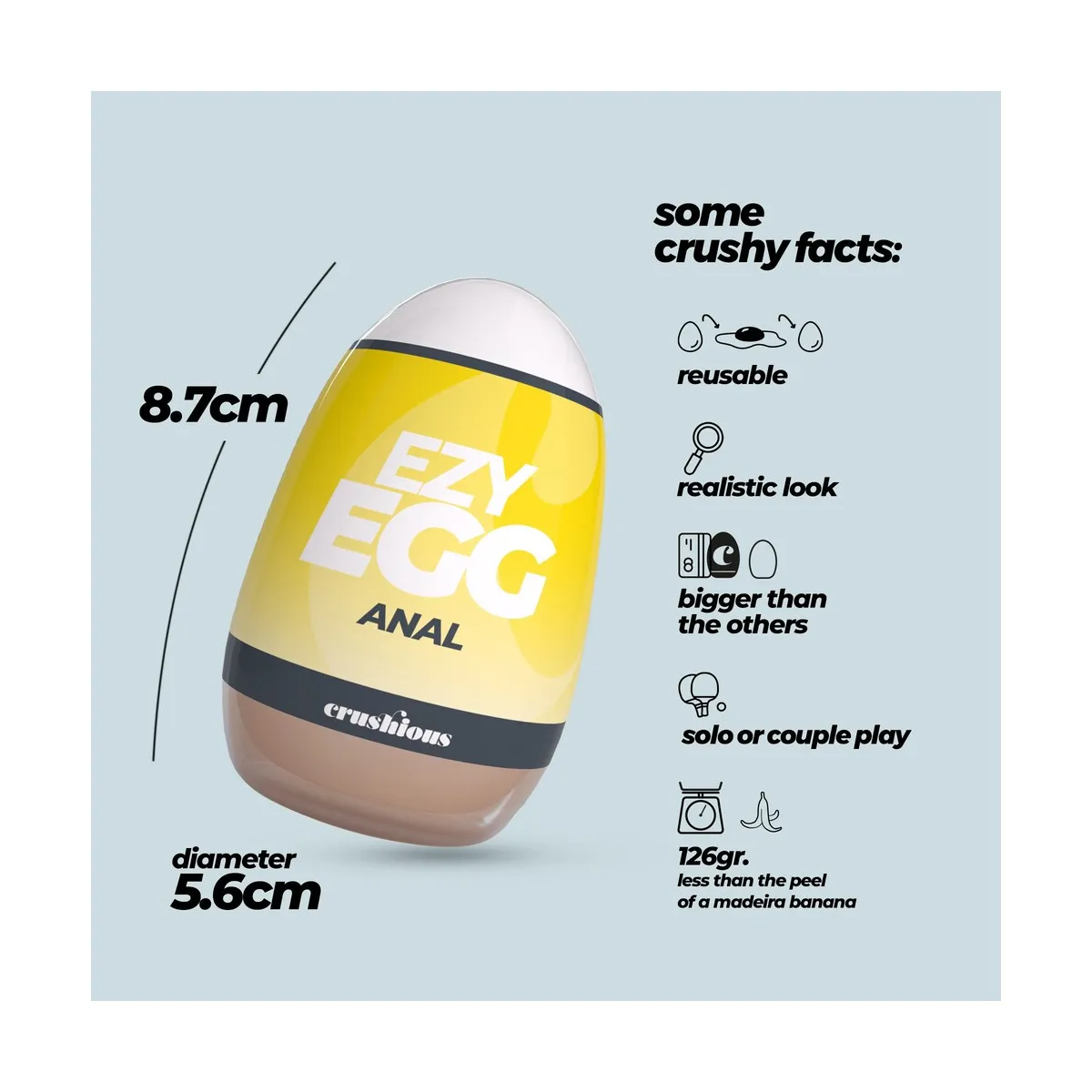 Masturbatore per uomo Egg forma di ano