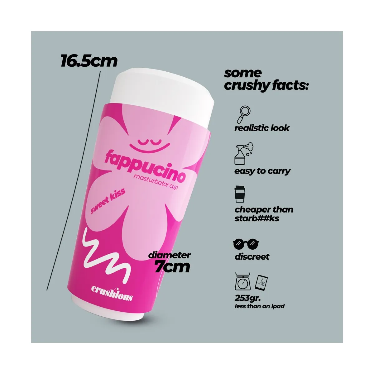 Masturbatore Uomo Sweet Kiss Bocca 16,5 cm