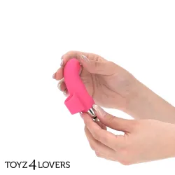 Mini vibratore da dito silicone fucsia 9 cm