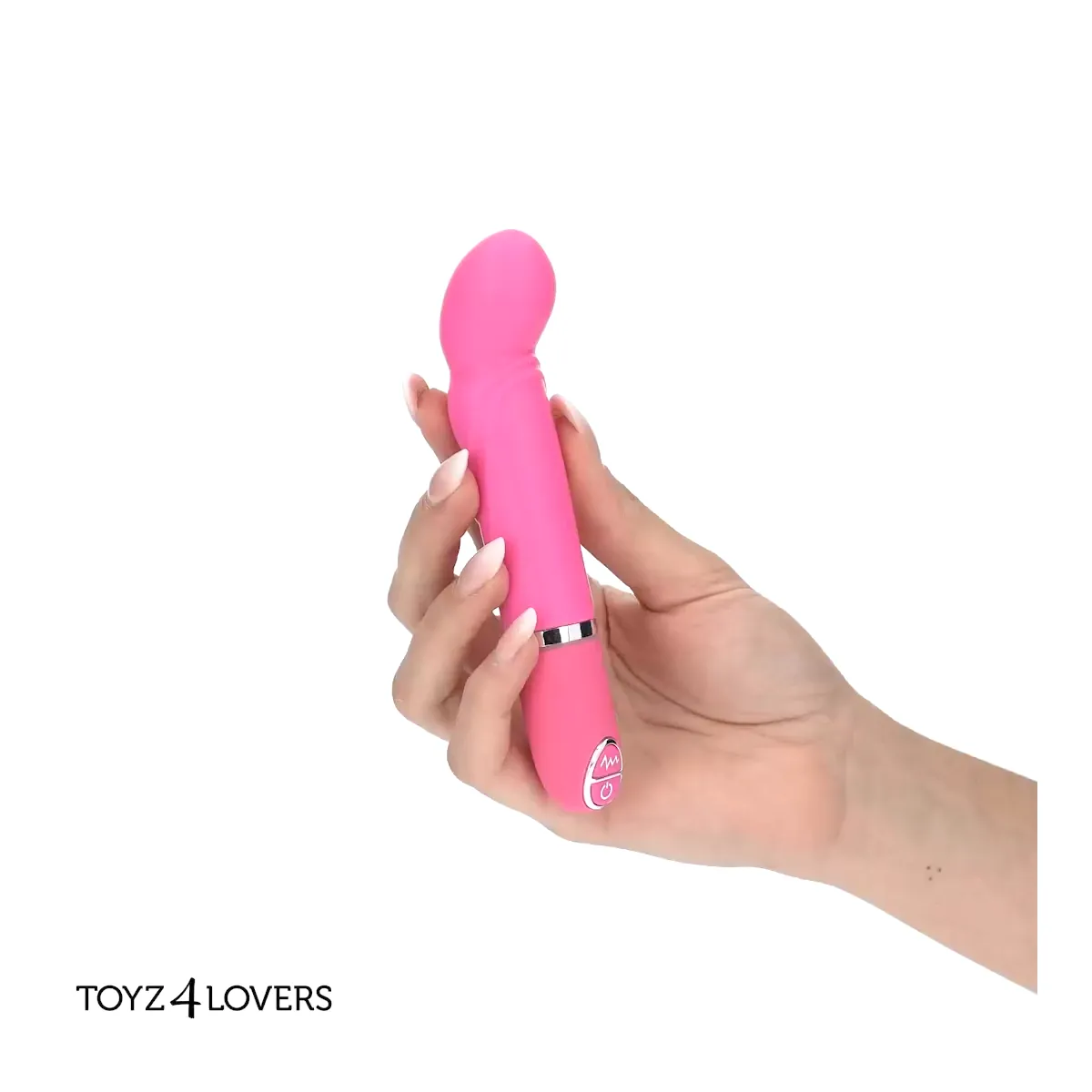Vibratore Classico punta curva fucsia 14,5 cm