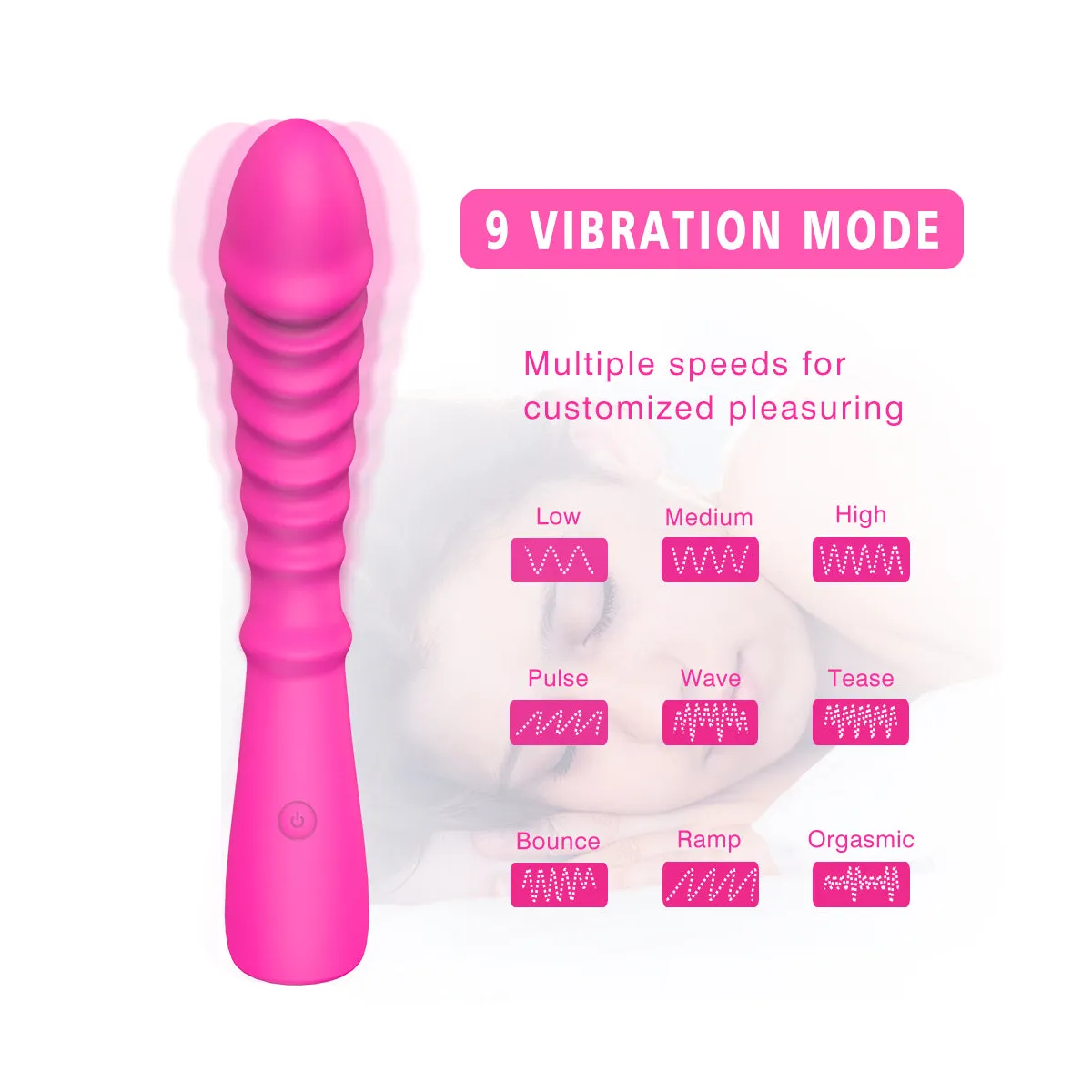 Vibratore vaginale Punto G con rilievi 20 cm