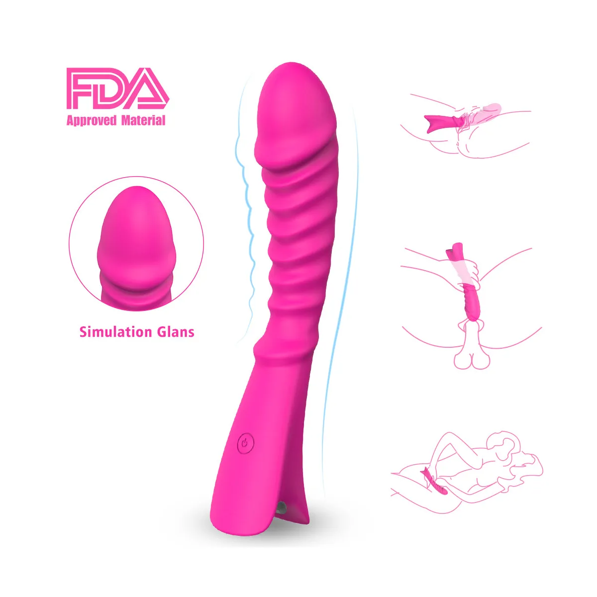 Vibratore vaginale Punto G con rilievi 20 cm