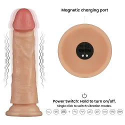 Vibratore dildo Realistico Powerbasics 18 cm