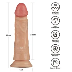 Vibratore dildo Realistico Powerbasics 18 cm