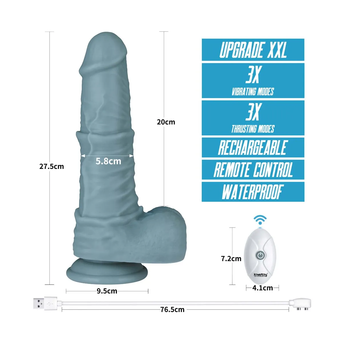 Vibratore Realistico skin a spinta 27,5 cm