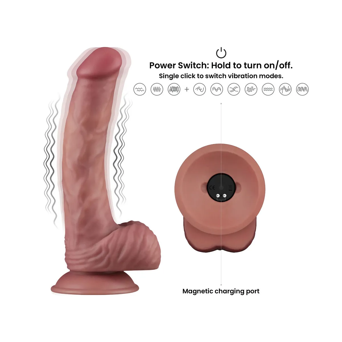 Vibratore Realistico XL dual density 23 cm