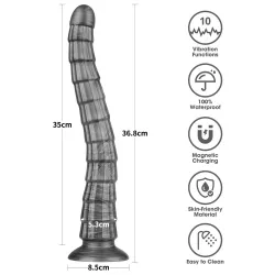 Vibratore dildo XXL Snake con rilievi 36,8 cm