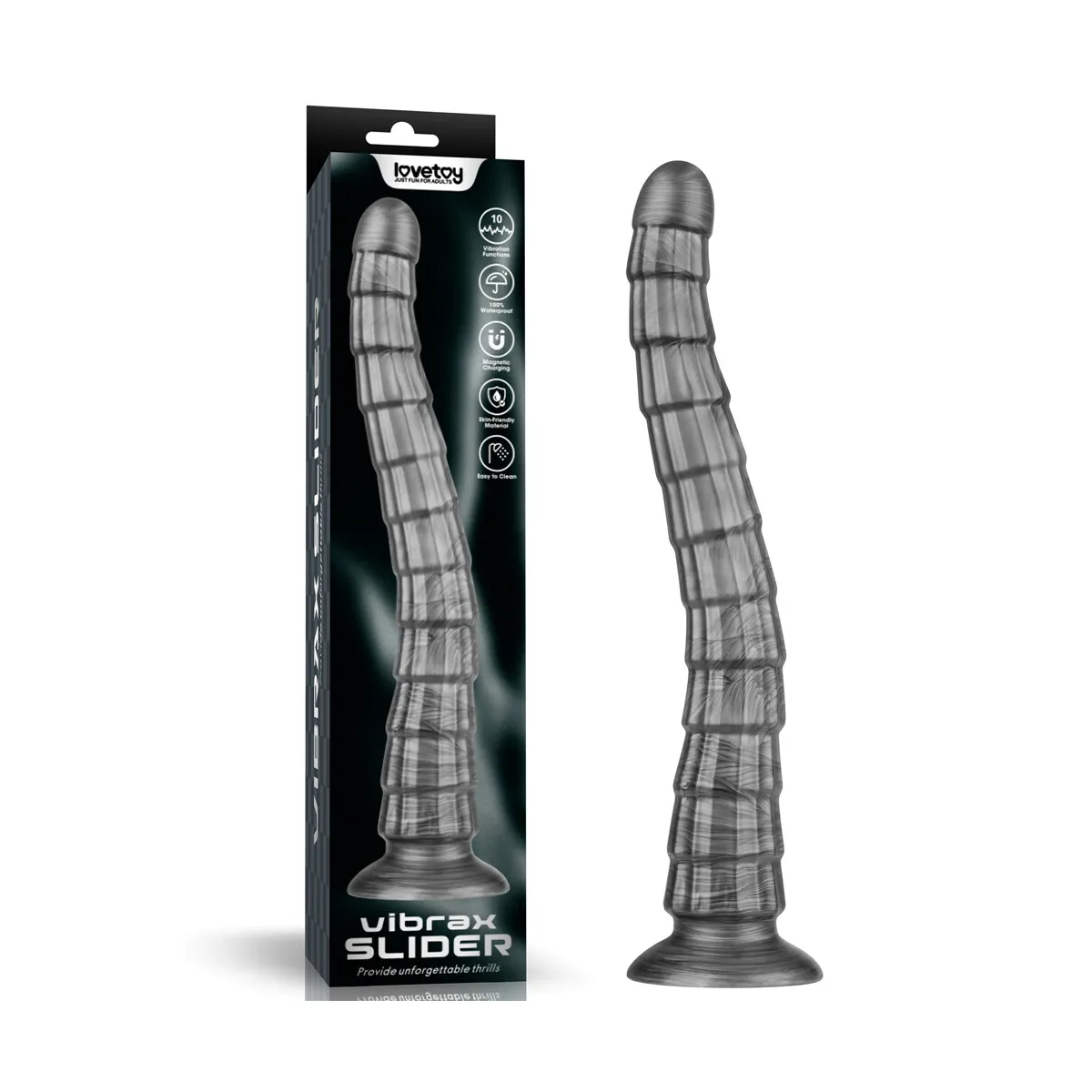 Vibratore dildo XXL Snake con rilievi 36,8 cm