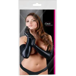Guanti lunghi sexy effetto bagnato neri
