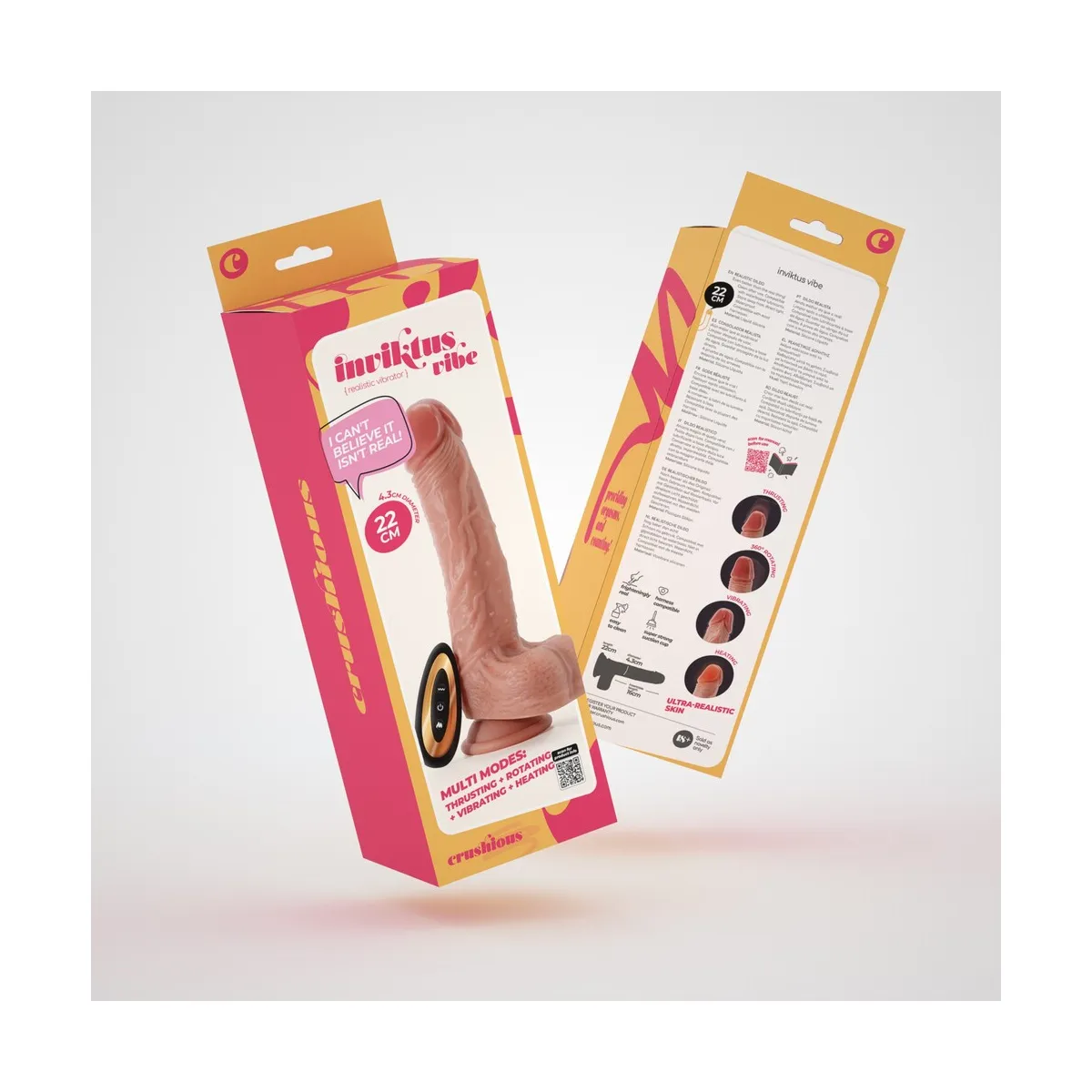 Vibratore Realistico a spinta e rotante 22 cm