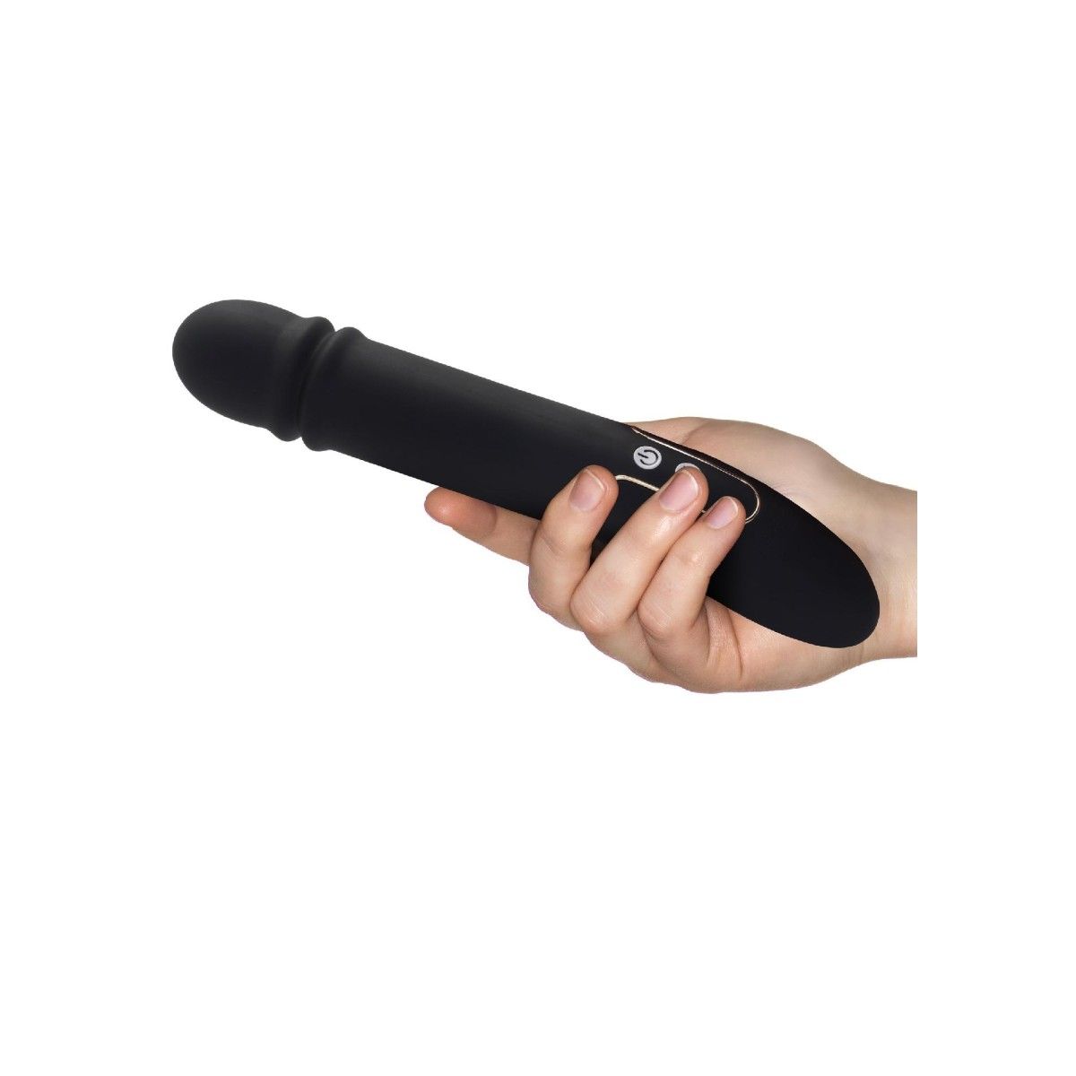 vibratore dildo nero in silicone realistico ricaricabile vaginale anale black PULSE ONE