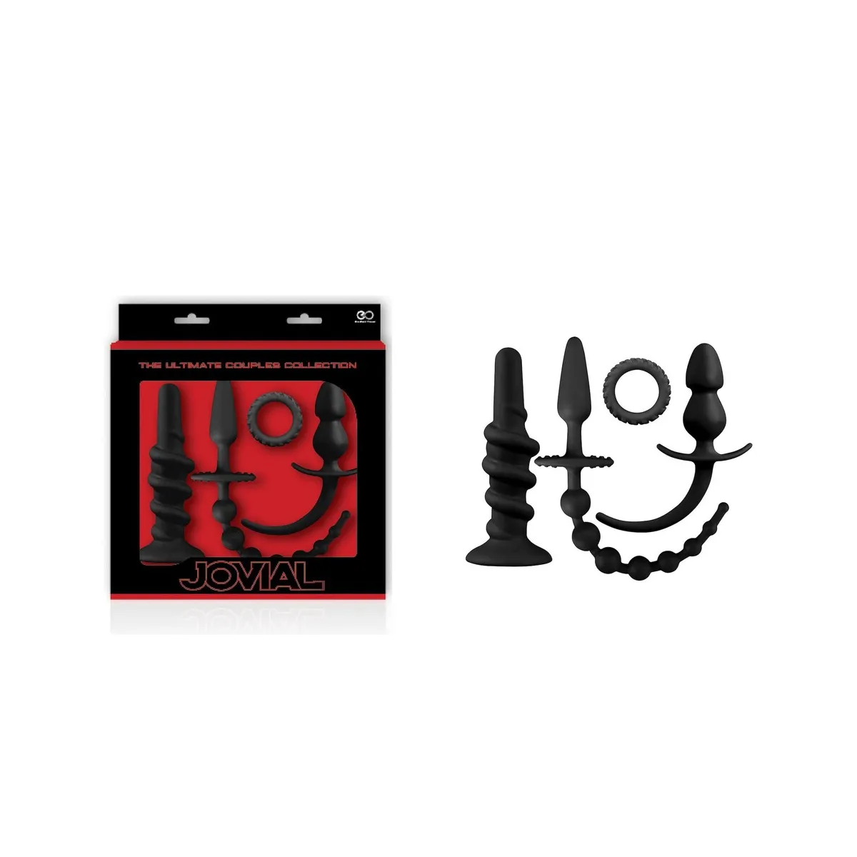 Kit 4 sextoys 3 anali + 1 anello pene