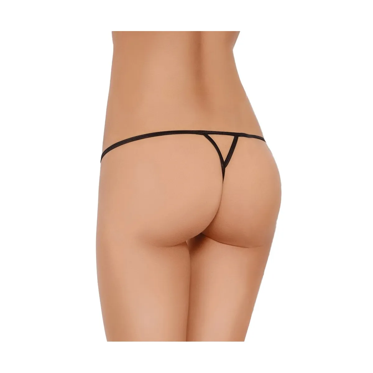 Tanga sexy con perle stimolanti e fiocco