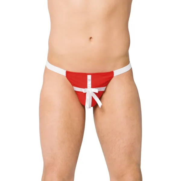 Perizoma uomo sexy rosso fiocco regalo