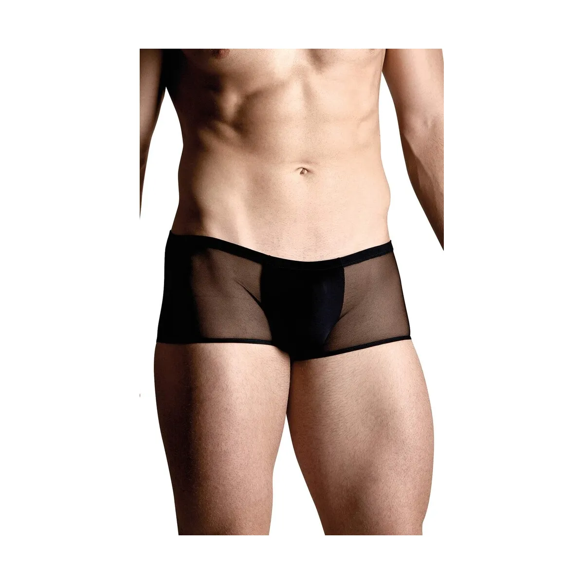 Boxer sexy Uomo in tulle aperto dietro nero