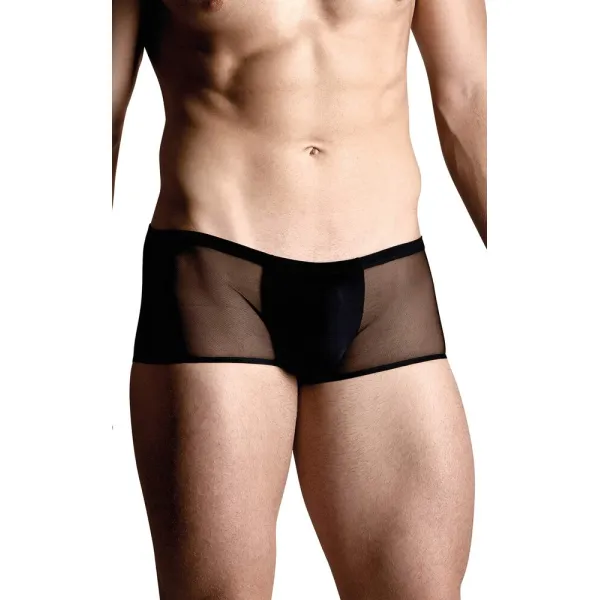 Boxer sexy Uomo in tulle aperto dietro nero