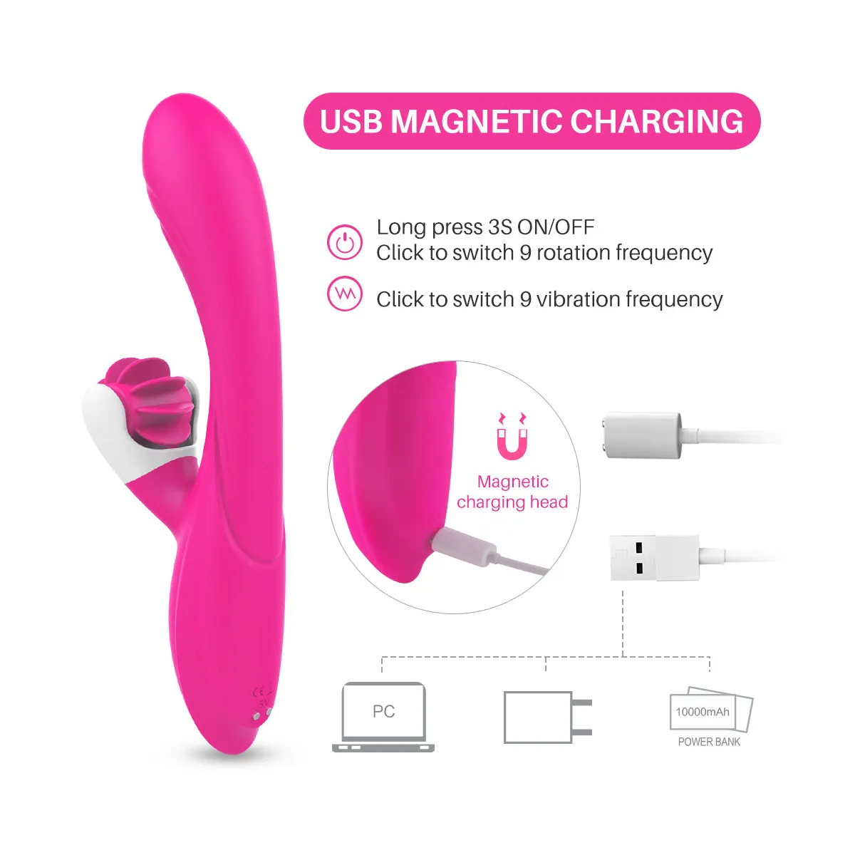 Vibratore Rabbit lingue stimolanti elys 22 cm