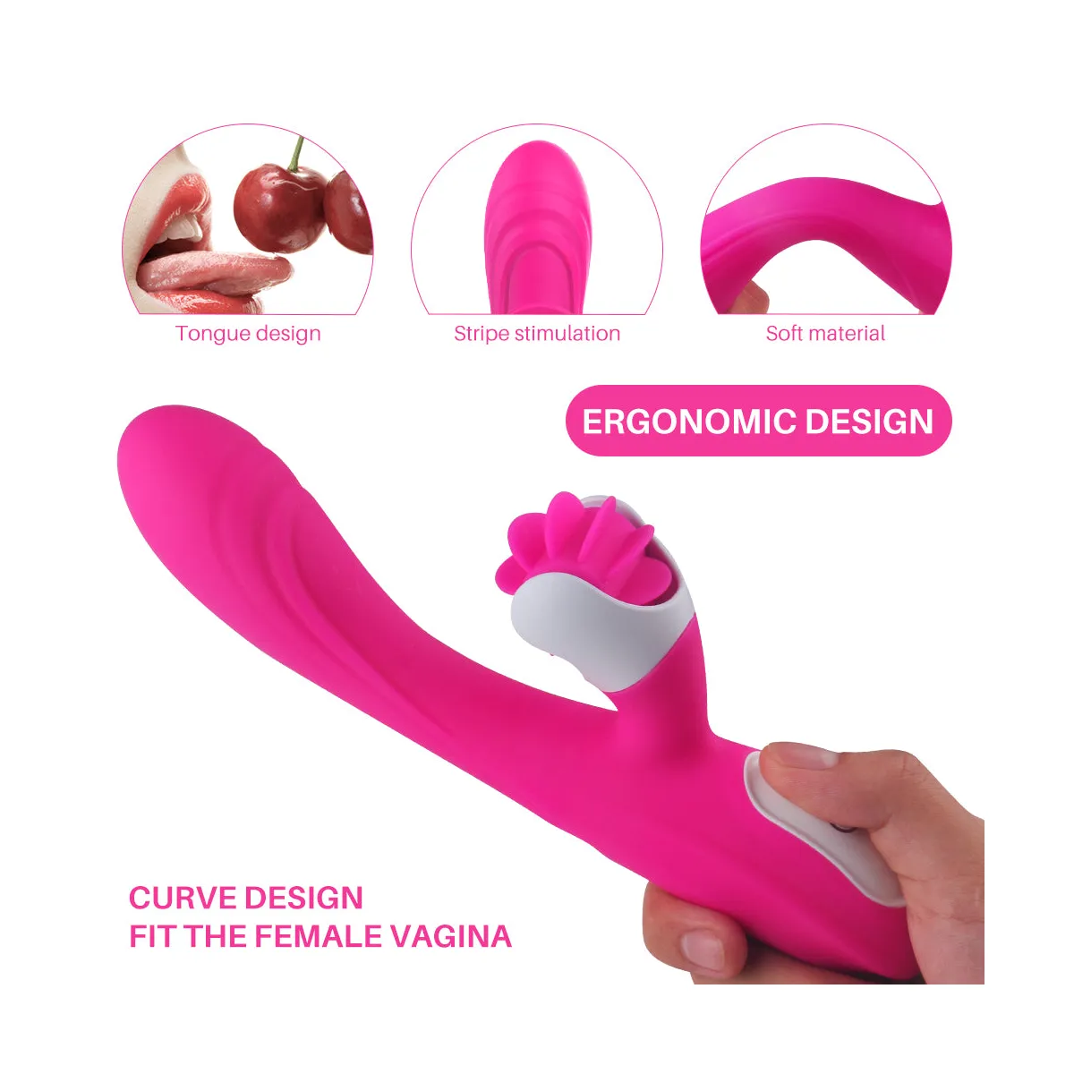 Vibratore Rabbit lingue stimolanti elys 22 cm