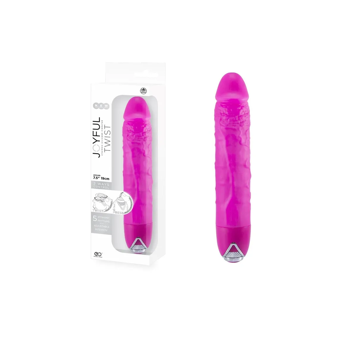 Vibratore donna Realistico fucsia 24 cm