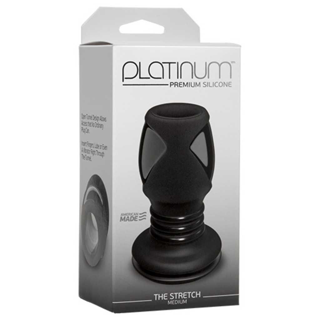 Plug anale platinum the stretch medium black - premium silicone