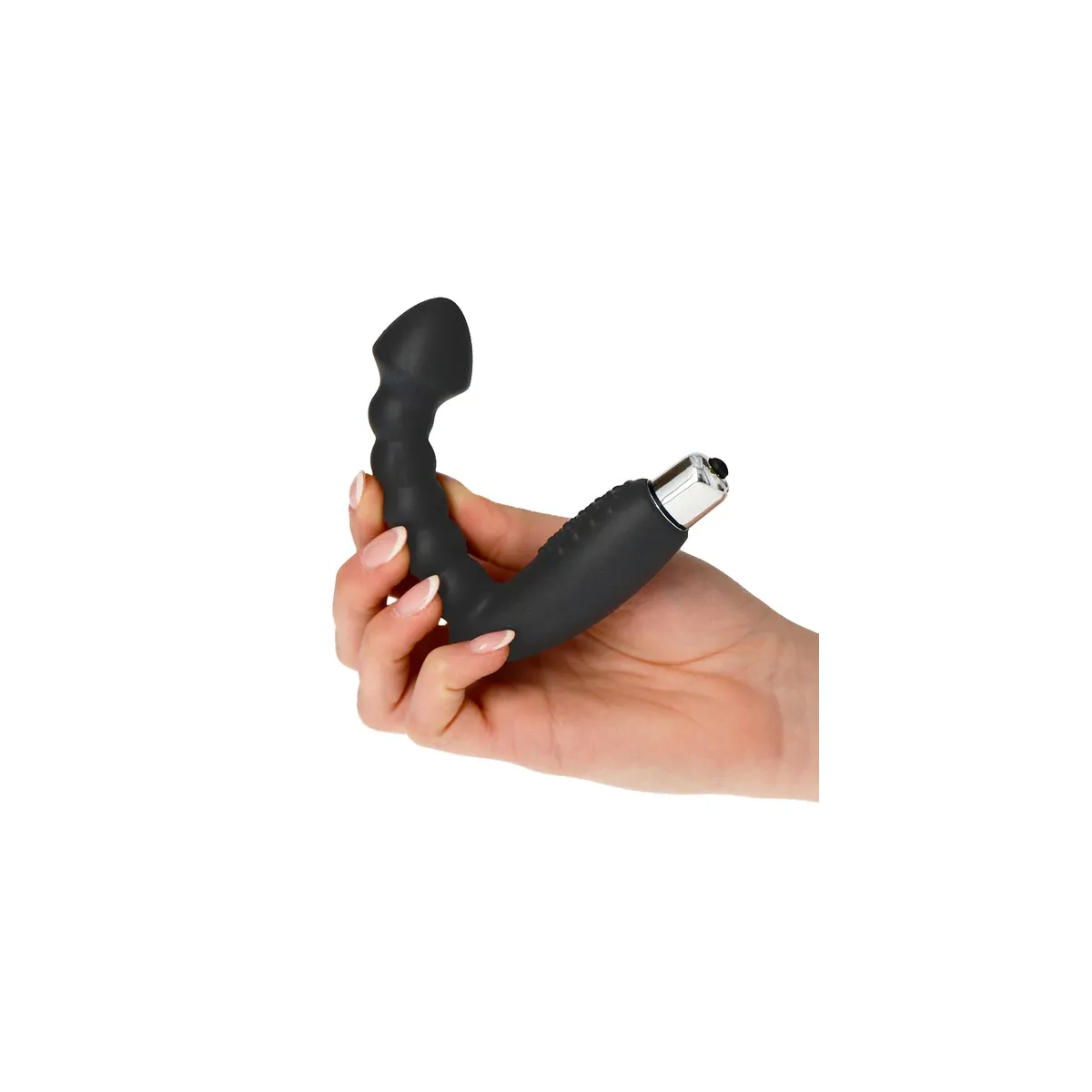 Vibratore anale per prostata in silicone nero