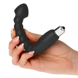 Vibratore anale per prostata in silicone nero