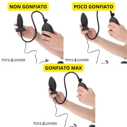 Buttplug gonfiabile manuale vibrante Ø 3,3 cm