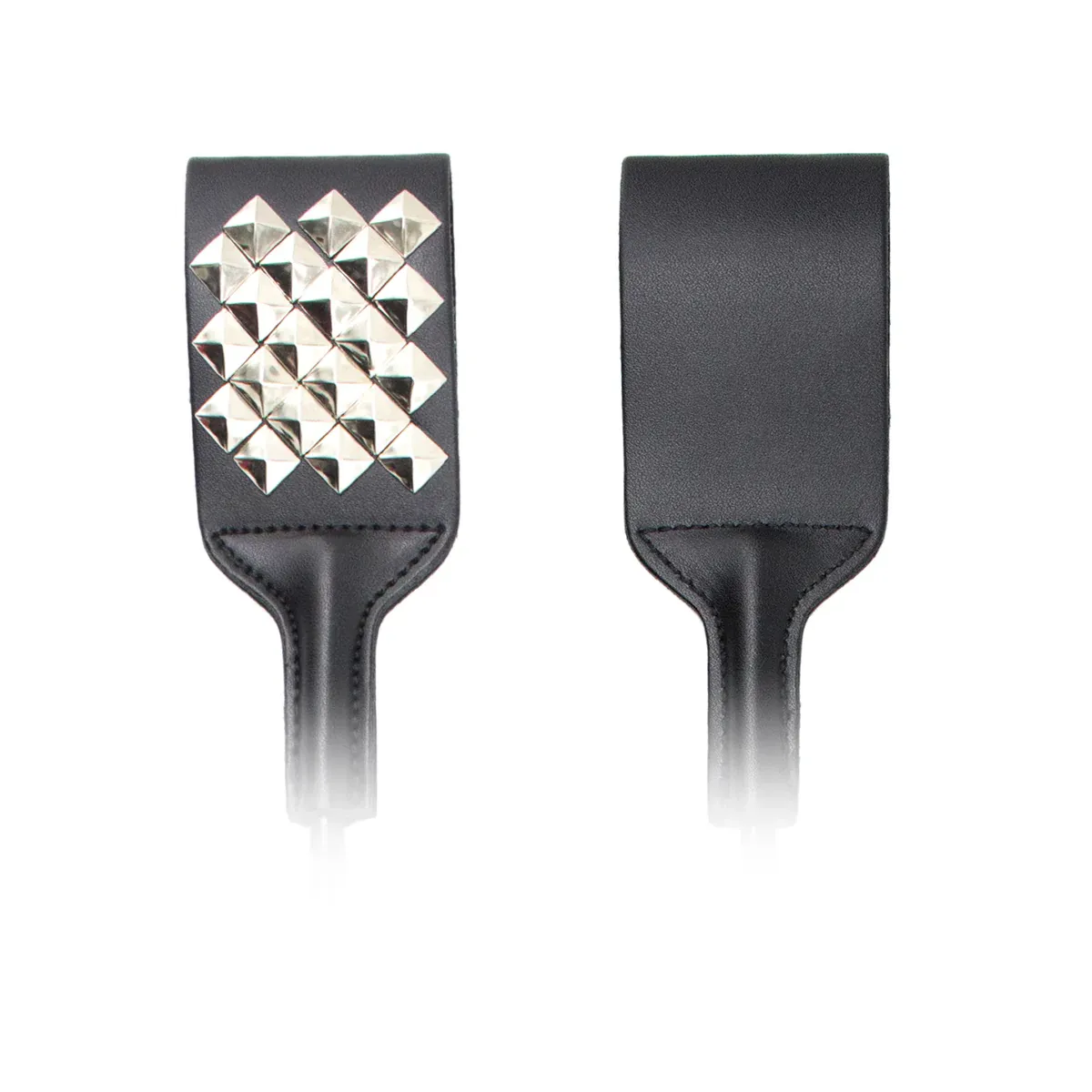 Frustino bdsm squadrato nero e borchie 53 cm