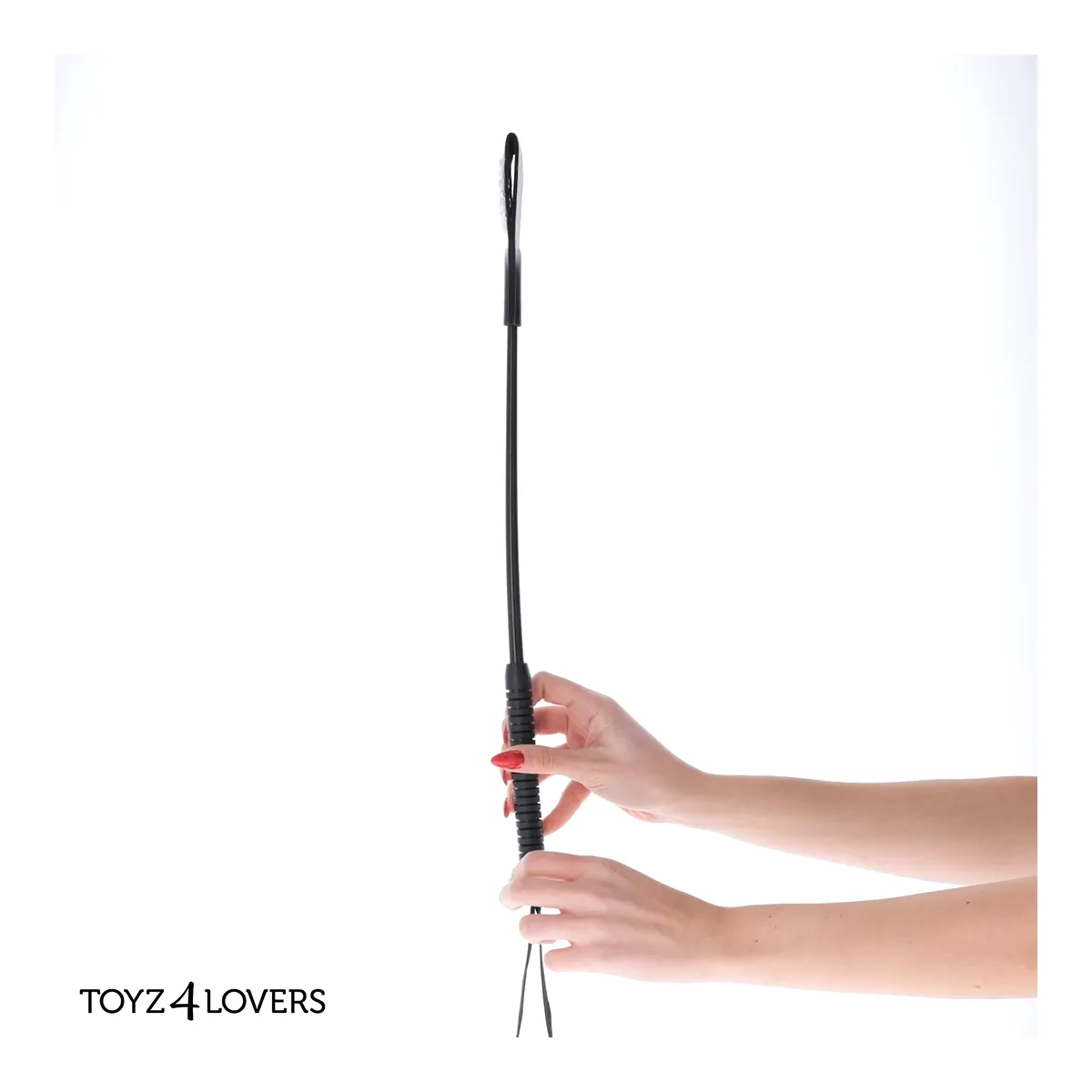 Frustino bdsm squadrato nero e borchie 53 cm