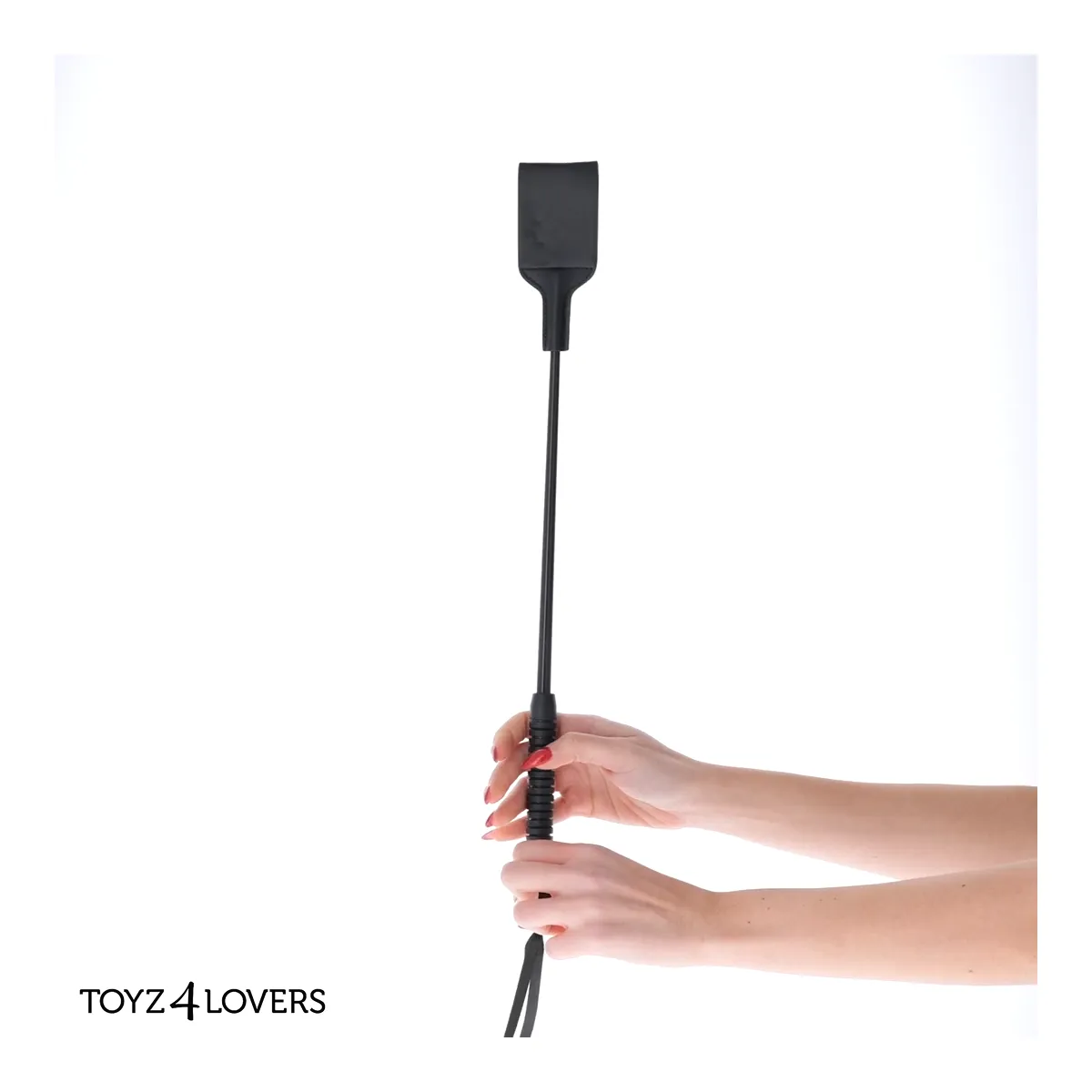 Frustino bdsm squadrato nero e borchie 53 cm