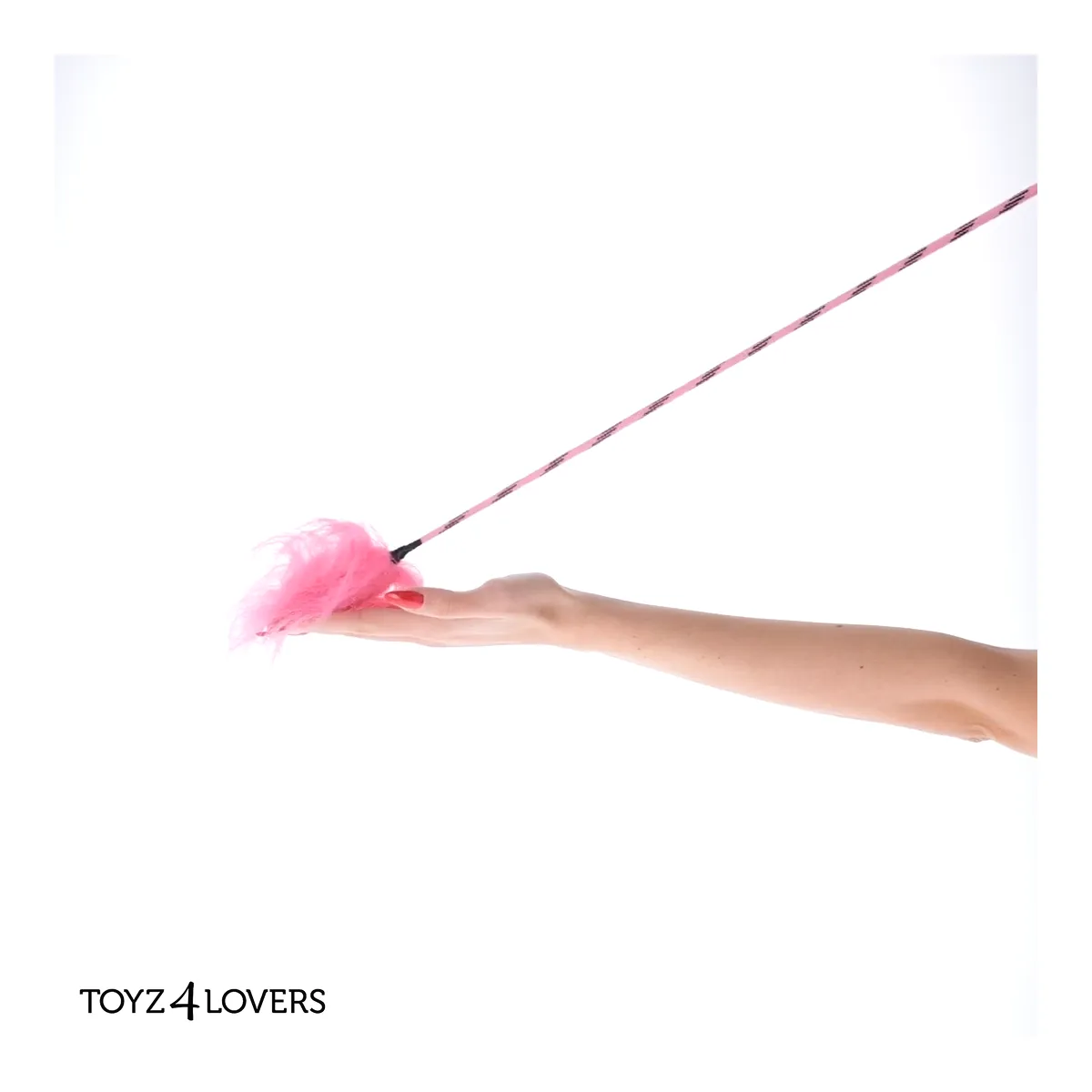 Frustino bdsm con piuma rosa 74 cm