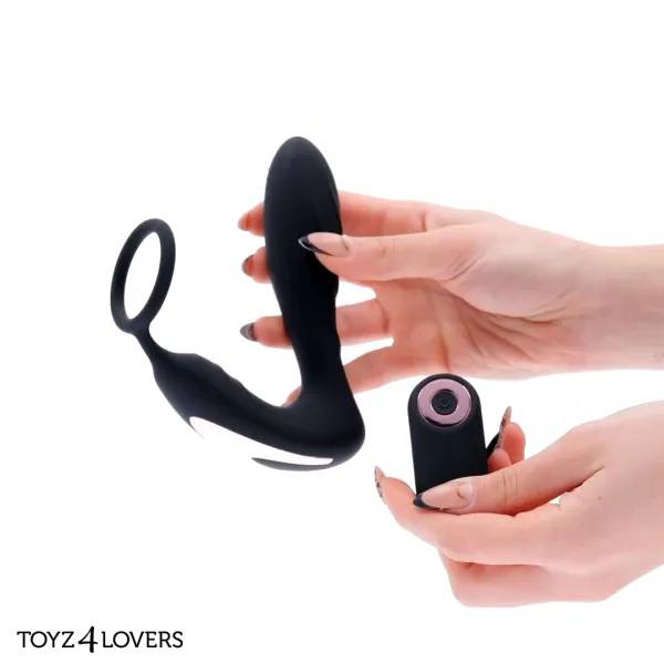 Vibratore prostatico con anello e telecomando