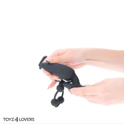 Plug anale vibrante con anello fallico 11 cm