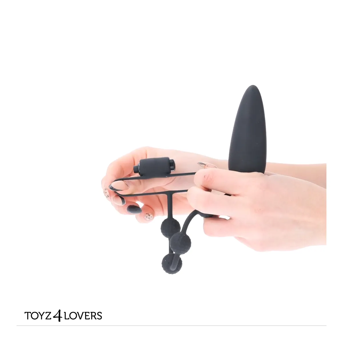 Plug anale vibrante con anello fallico 11 cm