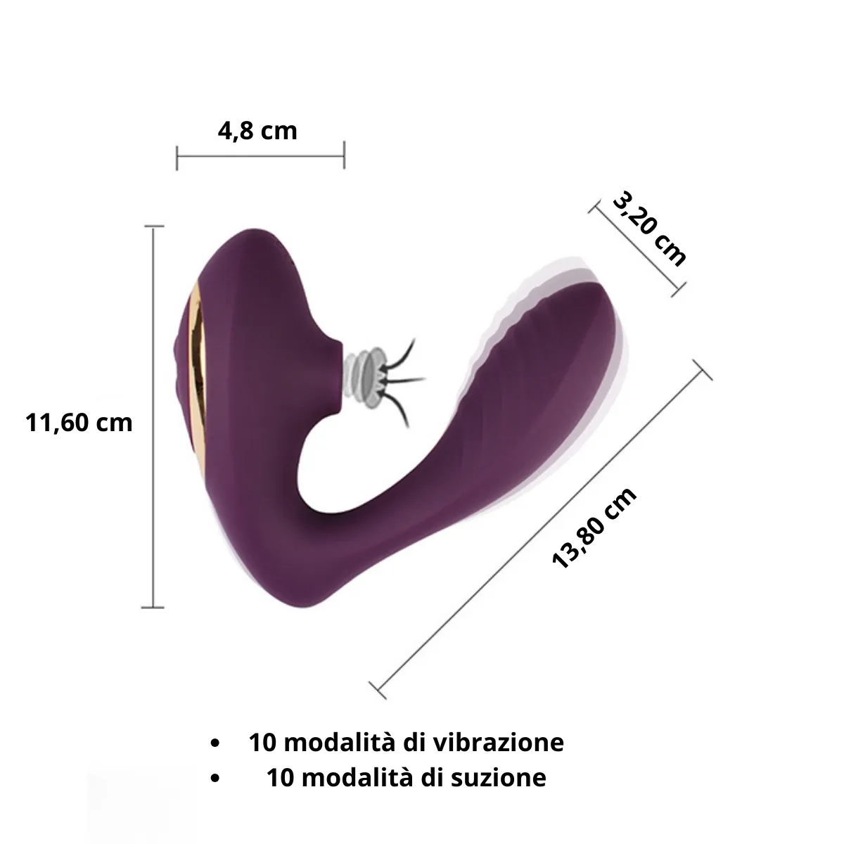 Vibratore con succhia clitoride 2 in 1 viola