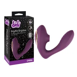 Vibratore con succhia clitoride 2 in 1 viola