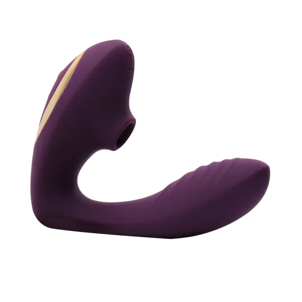 Vibratore con succhia clitoride 2 in 1 viola