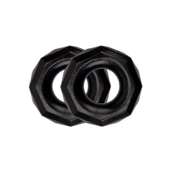 Set 2 anelli fallici neri get lock