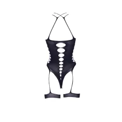 Body sexy scollo incrociato con giarrettiere