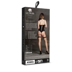 Body sexy scollo incrociato con giarrettiere