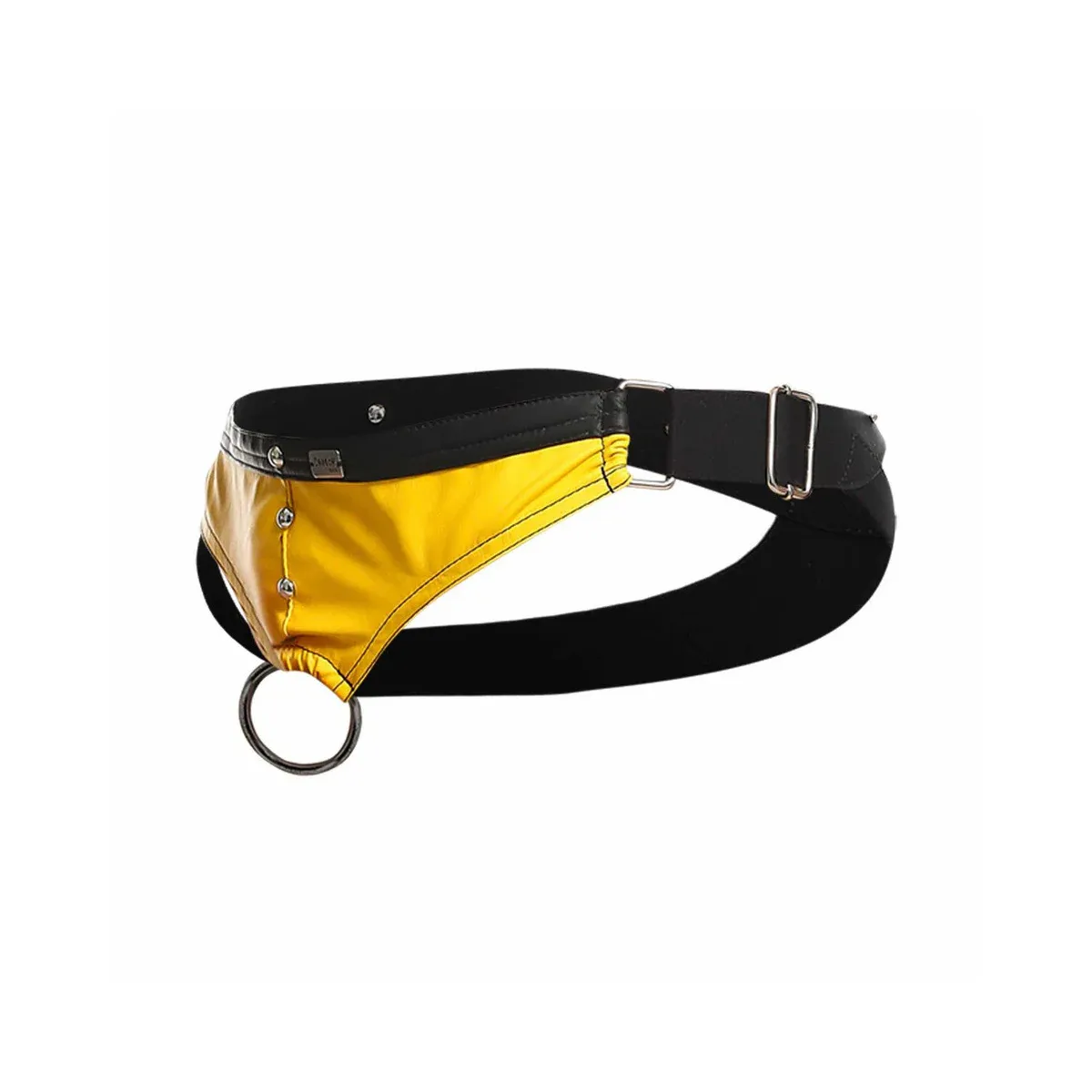 Jockstrap con anello pene giallo Dngeon