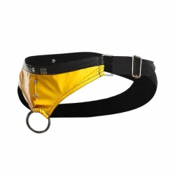 Jockstrap con anello pene giallo Dngeon
