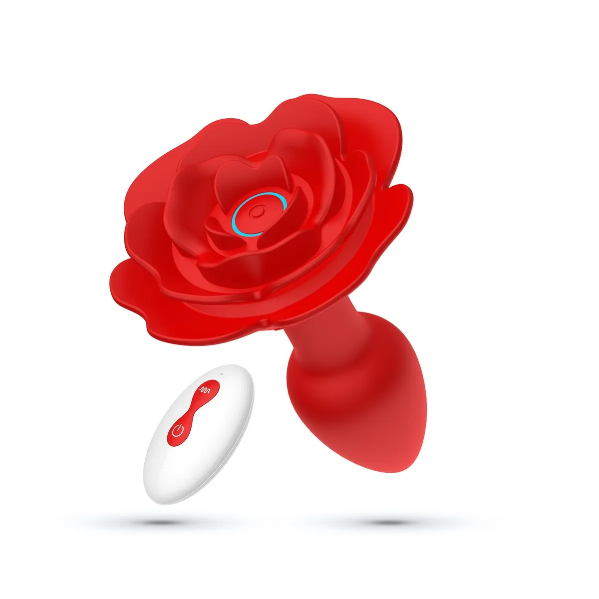 Buttplug vibrante forma rosa telecomandato