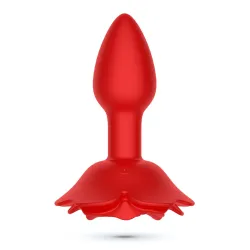 Buttplug vibrante forma rosa telecomandato