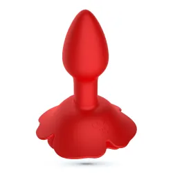 Buttplug vibrante forma rosa telecomandato