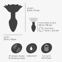 Buttplug vibrante forma rosa telecomandato